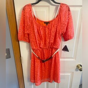 City Triangles Coral Lace Dress